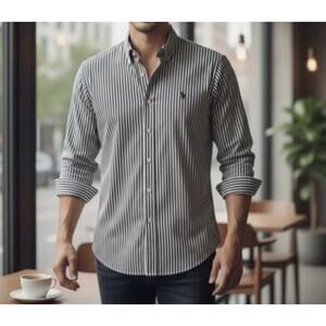 Ralph Lauren Slim Fit Blue Label Striped Button Down Shirt Mens Size M